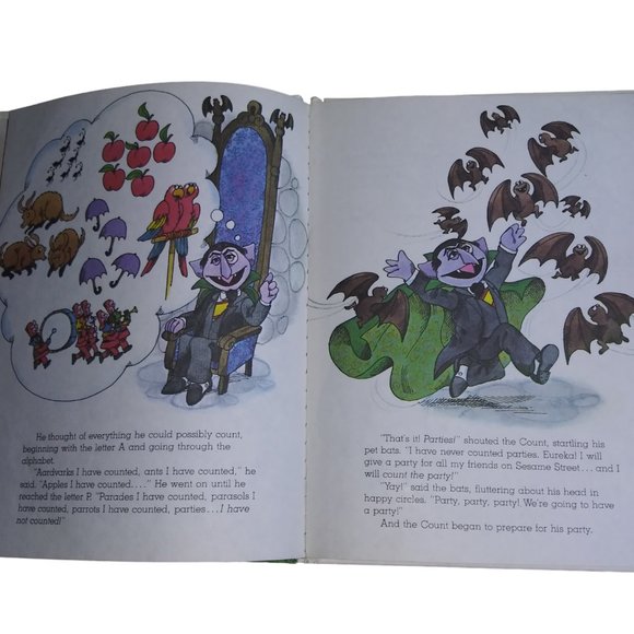 VTG Sesame Street The Count Counts A Party Hardcover Book Golden Press 1980 - Picture 6 of 10